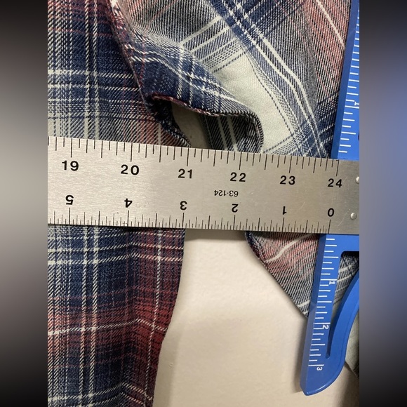 Flag & Anthem Mens Plaid Shirt Button Up Medium Blue Red White Light Weight NWT - Picture 13 of 15